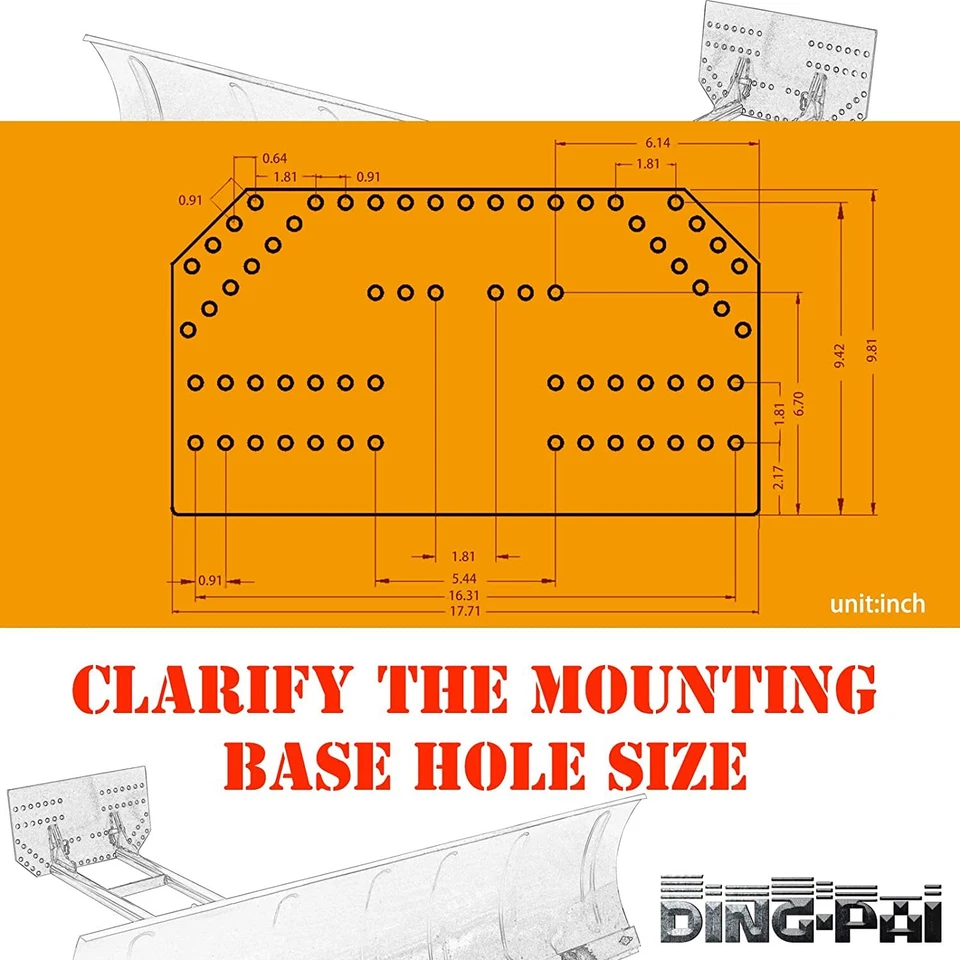Kit for ATV UTV Snow Plow Kit 45'' Steel Blade Complete Universal Mount Package - Image 2 of 4