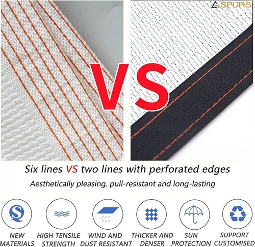 Neu Weiß Sonnenschutztuch Schattennetz UV-Beständiges Schattiernetz Rechteck - - Bild 3 von 7