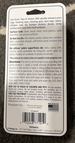 Goo Gone Sticker Lifter - Adhesive and Sticker Remover - 2 Ounce - Citrus Power - Picture 2 of 2