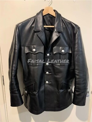 Men's Original Cow Leather Jacket / Tunics / BLUFF Jacket / Military Coat