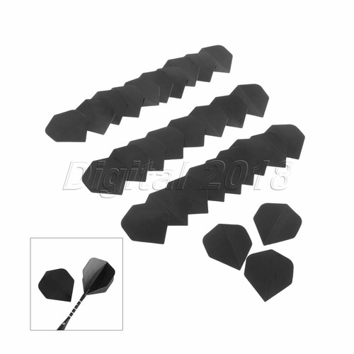 30pcs Pure Black Darts Flight Fin Tail High Quality Pvc Dart Accessories - Picture 2 of 10