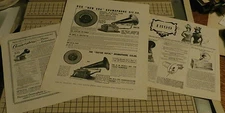 LOT OF 3 VICTROLA REPRODUCTION ADS: EDISON, DETROIT, REAL & GRAM-O-PHONES ETC.