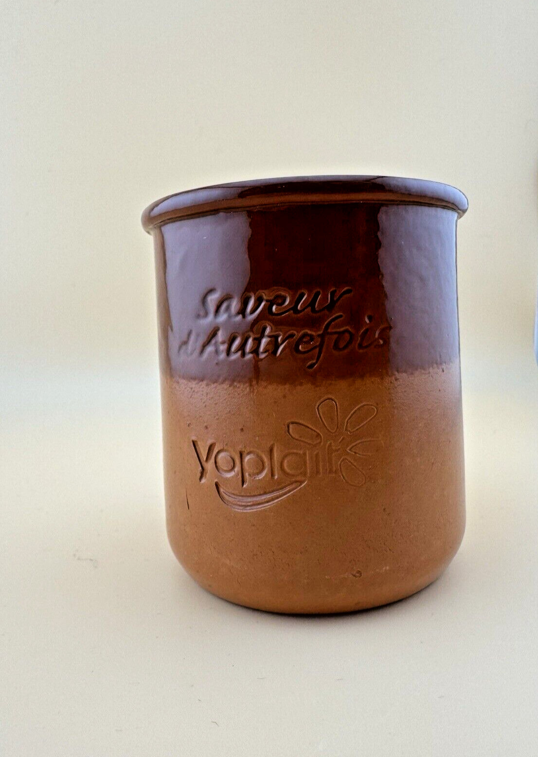 Saveur d'Autrefois Yoplait Clay Cup Dip Glazed Terra Cotta Cotano Ceramics