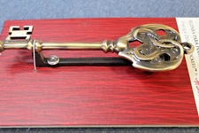 Unique Vintage Antique Solid Brass Skeleton Key Door Knocker, includes hardware