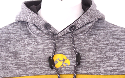 NEW Iowa Hawkeyes Colosseum Athletics Gray Stripe Hoodie Sweatshirt Men's L - Picture 5 of 9