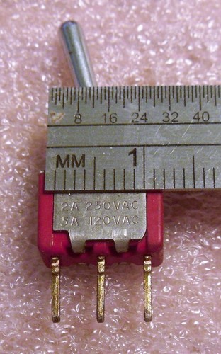 SPDT 2A Miniature Momentary Bat Handle Thread-less Switch - C&K 7108 SD9CBE - Picture 4 of 6