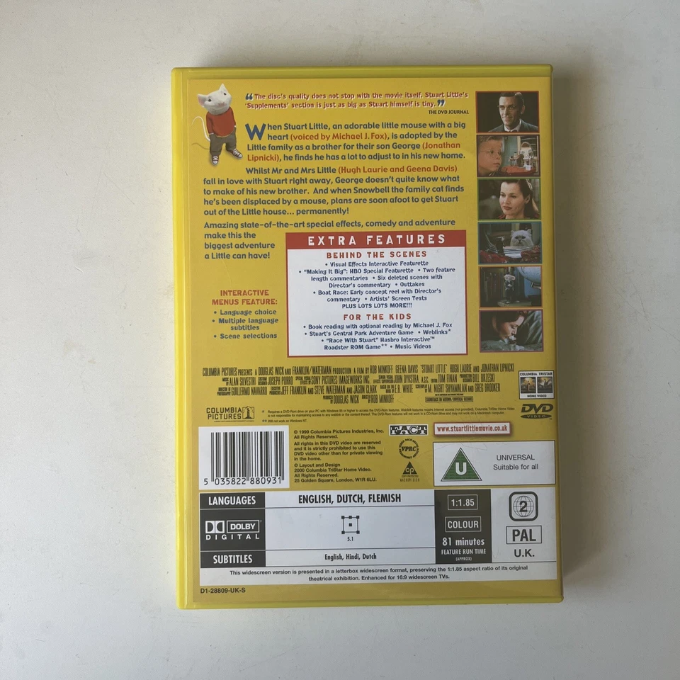 Stuart Little (DVD) Region 2 PAL UK release - Image 2 of 4