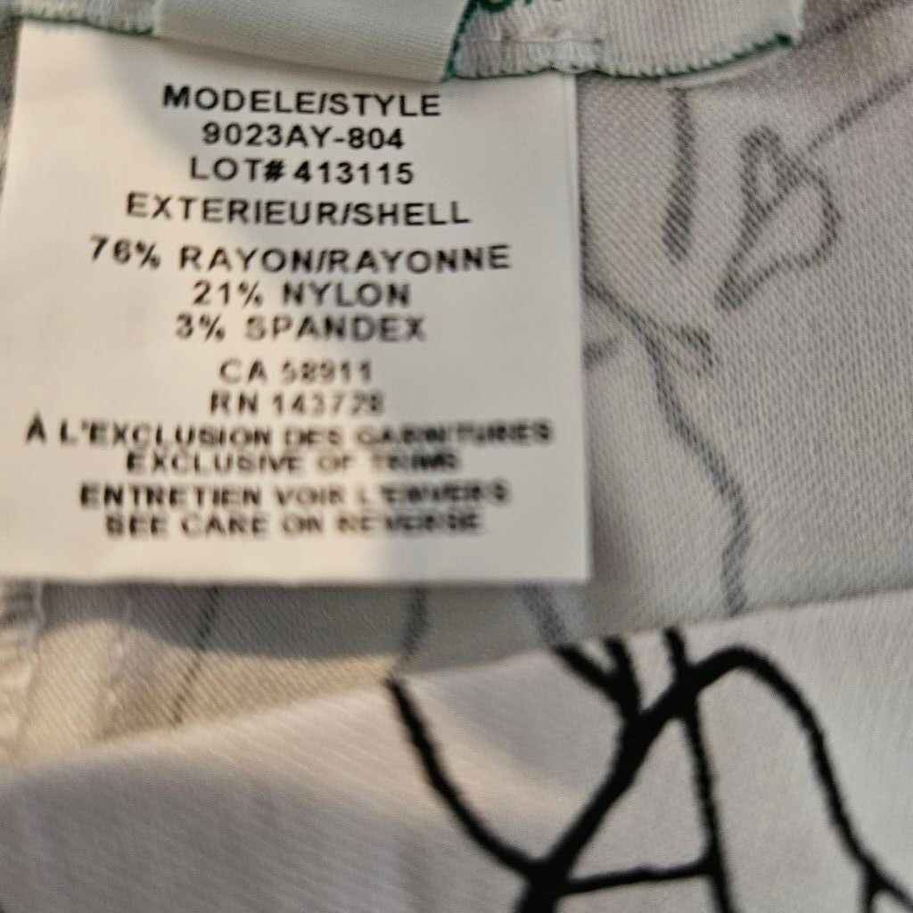 Bermuda donna pull on fila cocco taglia 12 bianco e nero floreale