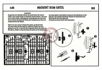 Verlinden 1/35 Wrought Iron Gates [Photo-etch Diorama Accessory Model kit] 53