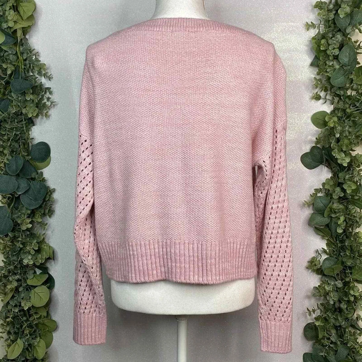 Pink knit hotsell sweater