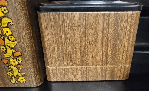 Vtg Aluminum Kromex Nesting Canister Set Copper Lids Floral 70's Groovy Pallet - Picture 6 of 19