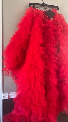 Anthropologie Morphine Fashion Regina Ruffled High-Low Skirt Red Small NWT - Picture 8 of 11