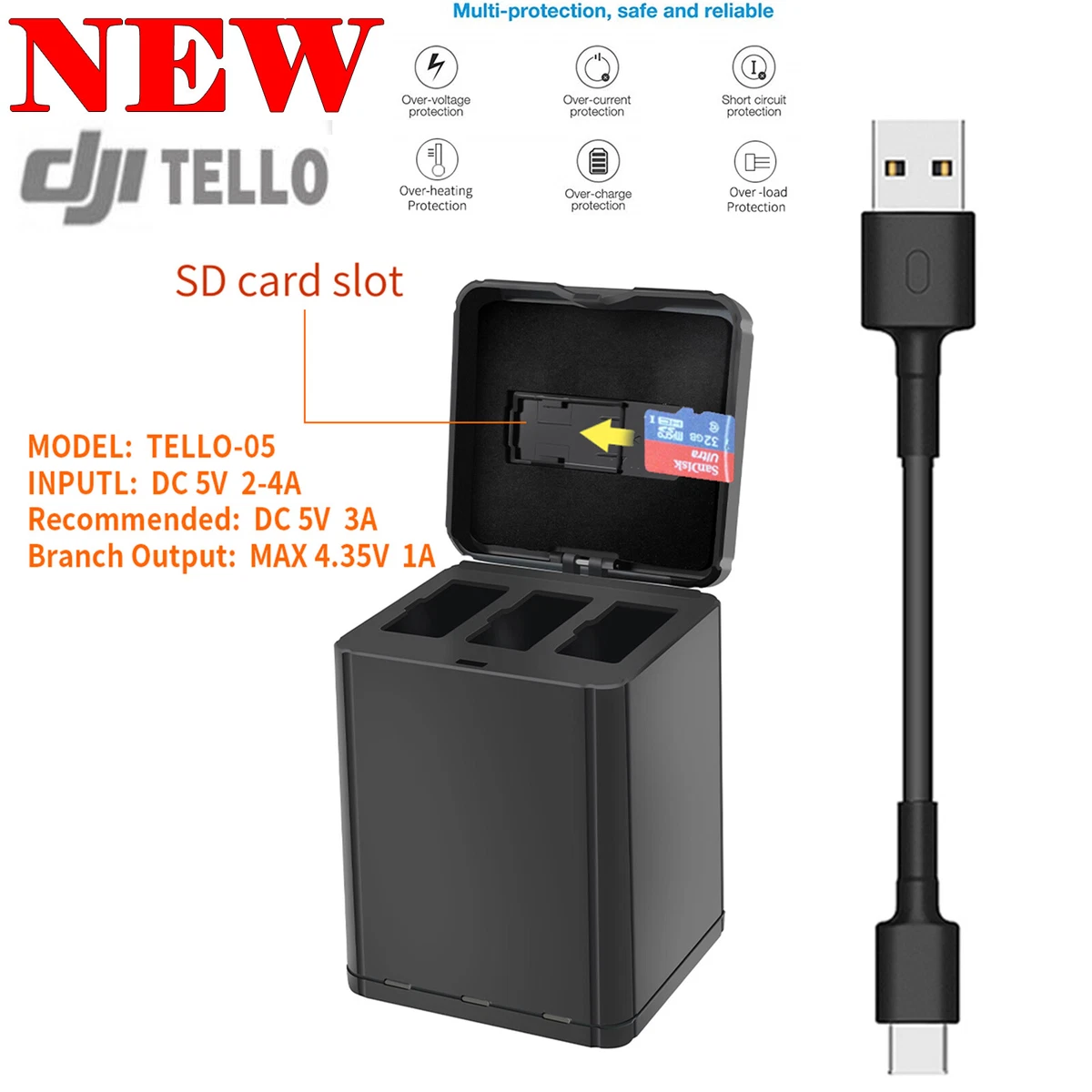 Tello drone battery charger 2025