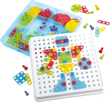 Create & Construct Building Kit, S.T.E.A.M Mosaic Art Activity for Children Ages