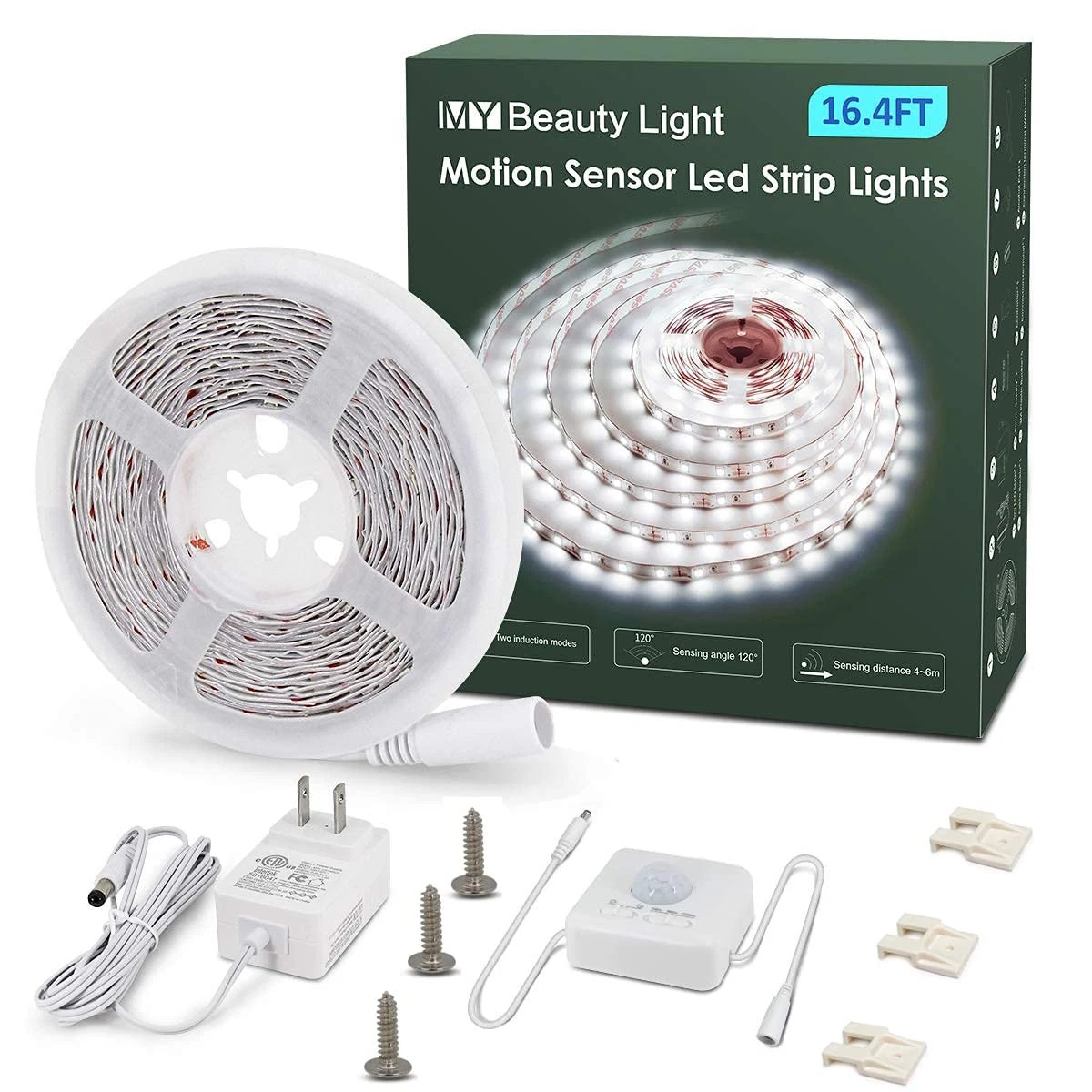 Motion Activated Lights, 16.4ft Light Strip with Day or Night 2 Lighting Mode...