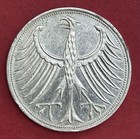 1951-F Germany 5 Deutsche Mark Silver Coin  — photo 1