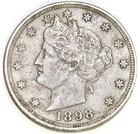 1898 Liberty Head Nickel 5c XF - AU — photo 1
