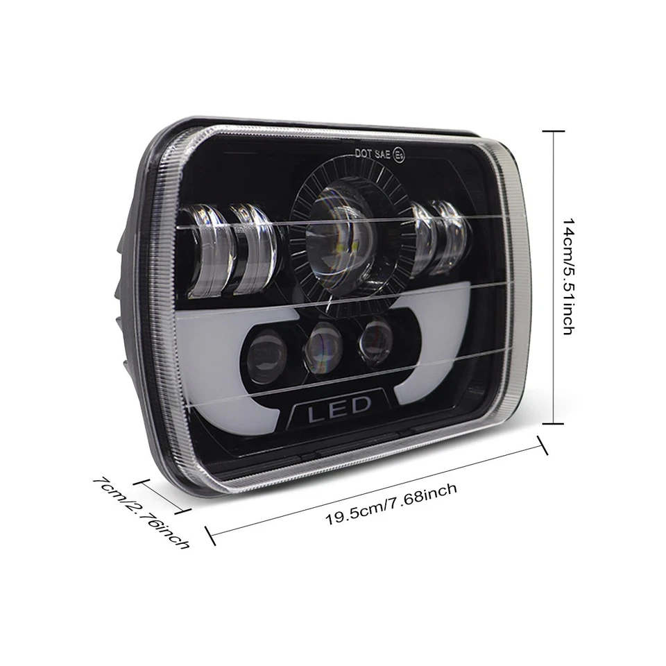 Faro LED de haz alto bajo para Ford E-100 E-150 E-250 E-350 Econoline 5x7 7x6 Foto 3 de 4