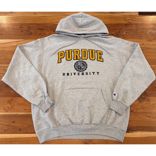 Champion Purdue University Hoodie Mens Large Gray Sweatshirt CS2071