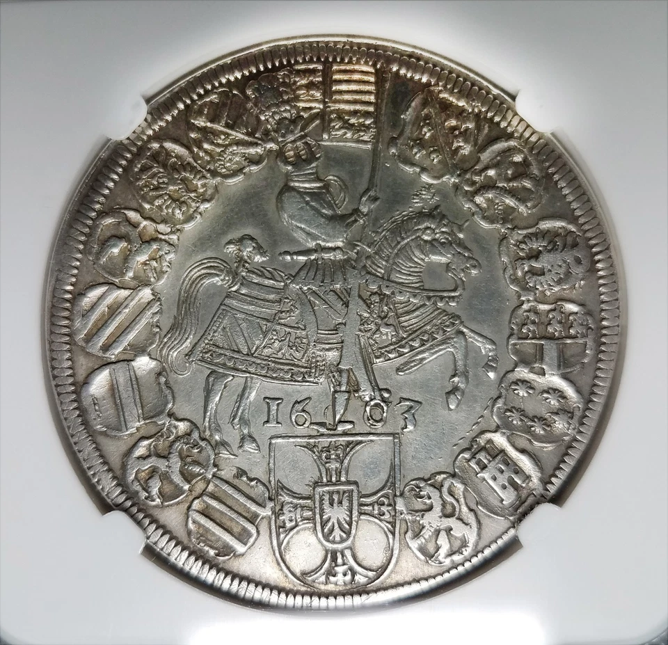 1603 Germany Silver Taler Teutonic Order DAV-5848 XF Details- 422 YEAR OLD COIN! - Image 3 of 4