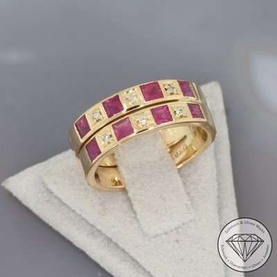 Wert 2290   Brillant Rubin Ring 750 18 Karat Gelb Gold xxyy