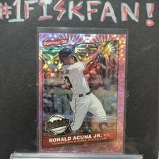 Ronald Acuna Jr, Braves, 2020 Donruss Highlights Pink Fireworks, #H9 MINT 💥
