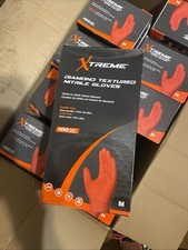 Xtreme Diamond Textured Orange Nitrile PF Gloves - 6 mil -Case of 1000