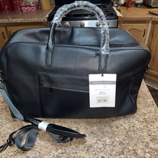 Bugatti Collections Black Large Duffle Bag with Shoulder Strap Travel Bag NWT