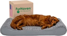 Furhaven Orthopedic Dog Bed for Large Dogs w/ 45.0L x 30.0W x 6.0Th, Gray