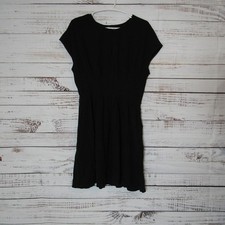 Madewell Dress Womens 4 Black Fit & Flare Short Sleeve Crewneck Lyocell NK469