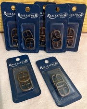 Lot Of 7 Realeather Crafts Antique Brass Belt Buckle 1/2" 2 Per Package