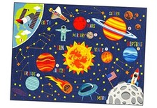 3x5 Outer Space Solar System Toy Car Road Rug   Educational Play Mat Carpet