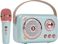 Portable Bluetooth Speaker with Microphone   Retro Karaoke Machine for Home  Pa