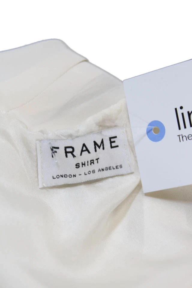 Frame Shirt Womens Scoop Neck Boxy Silk Tank Top White Size Medium - Image 4 of 4