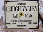 VINTAGE LEHIGH VALLEY RAILROAD PORCELAIN SIGN OLD PENNSYLVANIA TRAIN TRACK RAIL