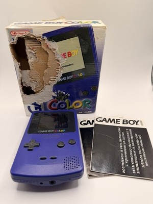Nintendo Game Boy Color - Grape Handheld System (Box Damage)
