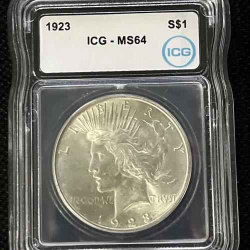 1923 Peace Dollar  ICG MS64 $1 Silver dollar