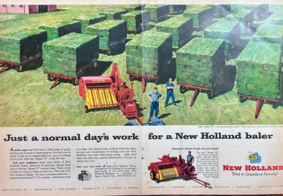 1956 Centerfold Magazine Ad New Holland Super 77 Hay baler Ad#N1153