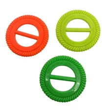 3 Round Scarf Buckles Shirt Clips Rings Orange Green Yellow Rope Design Plastic