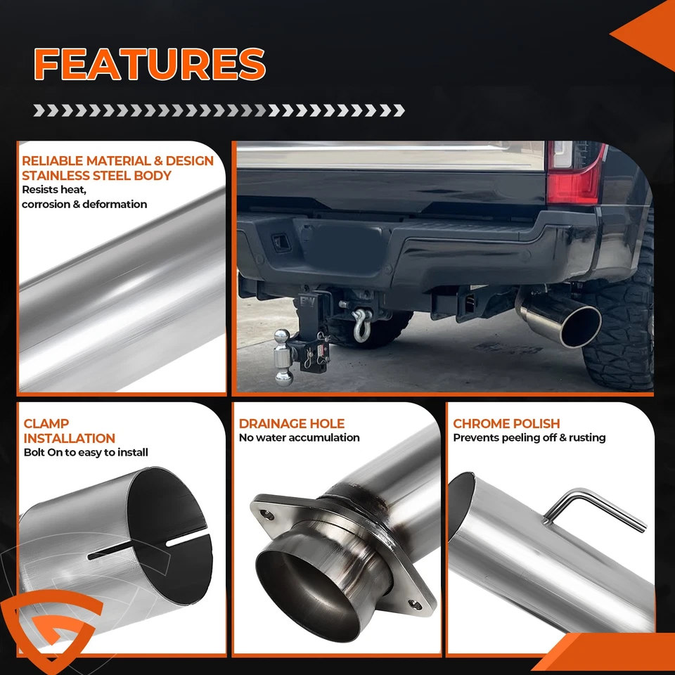 For Ford F350 F250 Super Duty 2011-2017 6.7L 409SS Muffler Pipe Tube Exhaust Foto 4 de 4