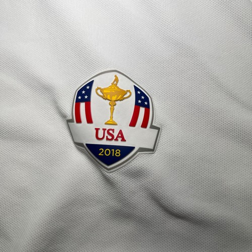 RLX Ralph Lauren 2018 USA Ryder Cup Gold Polo Shirt Large United We Stand White - Picture 4 of 13