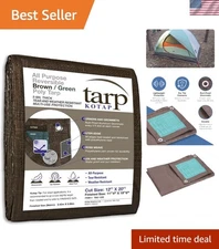 Versatile 12 x 20 Ft. 5-mil Waterproof Poly Tarp - Perfect for Camping & Repairs