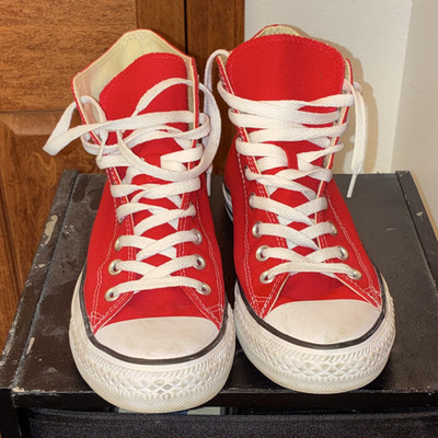 Converse Chuck Taylor All Star Men s High Top Canvas Sneakers Red/White
