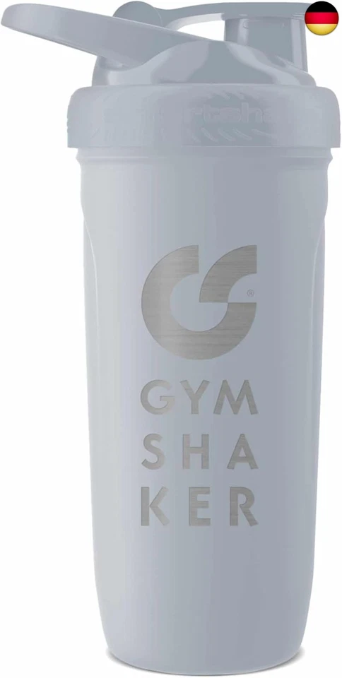 G GYMSHAKER GYMSHAKER Edelstahl Shaker 900 ml - Wabenstruktur-Sieb für cremige Protein