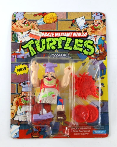 Vtg 1990 TMNT Turtles Pizza Face Psychotic Pizza Chef W Protector Unpunched New