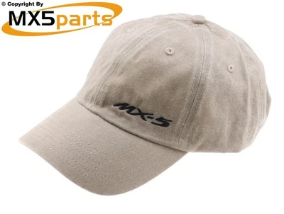 Official Mazda MX5 Merchandise Baseball Style Cap Hat Beige With Small MX5 Logo