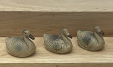 Vtg Lot 3 USA Celluloid Toy Ducks 1.5 AS IS Some Cracks Holes.