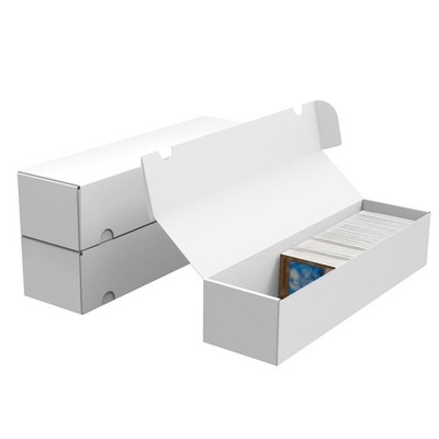Trading Card Storage Box, 3-Pack 1100 Count White Corrugated Cardboard Bulk S...