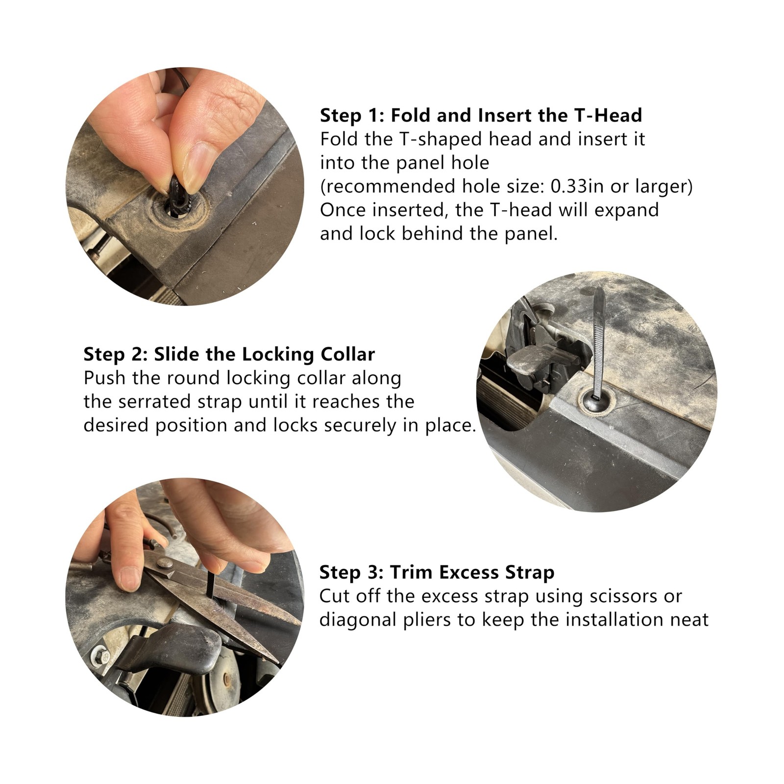 150Pcs Nylon Universal Cable Tie Buckle Ziploc Pro, Zipper Clips for Cars, T ...