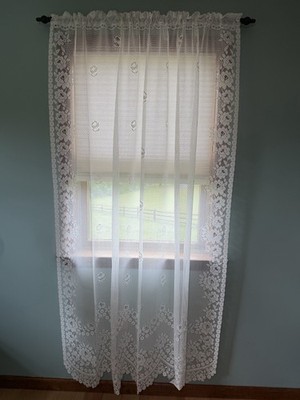2 Heritage Lace Curtains 60  X 84  Off White Tier, Panel, Balloon New American